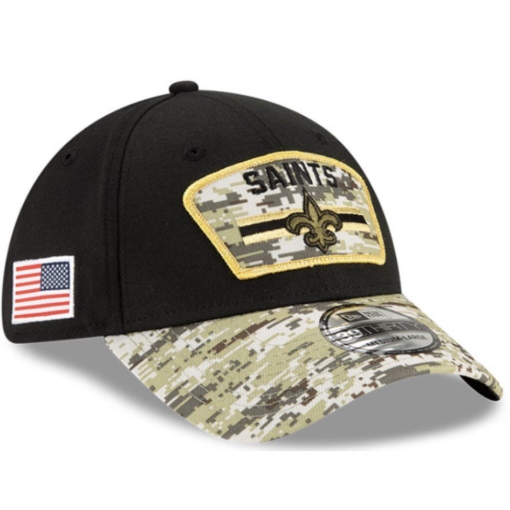New Orleans Saints Men's hat  New Era Salute To Service M/L Flex Black/Camo